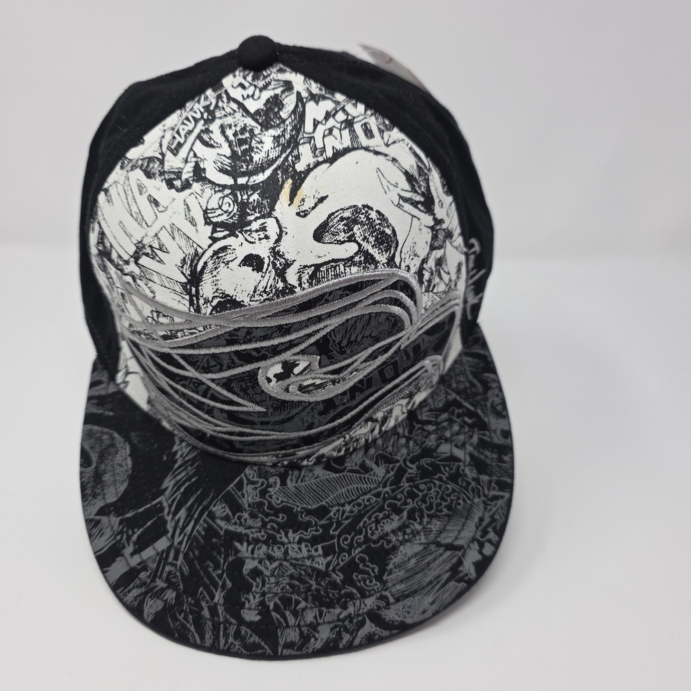 Tony Hawk Hat L/XL Graphic Print Cotton Blnd Stretch Fit Black White Y2K Vintage